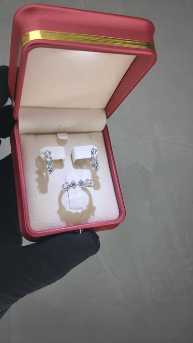 Kumush uzuk zirak komplekt 925 proba Женский Кольцо серьги комплект