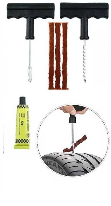 Ремонтен комплект за спукани гуми пури шило и лепило