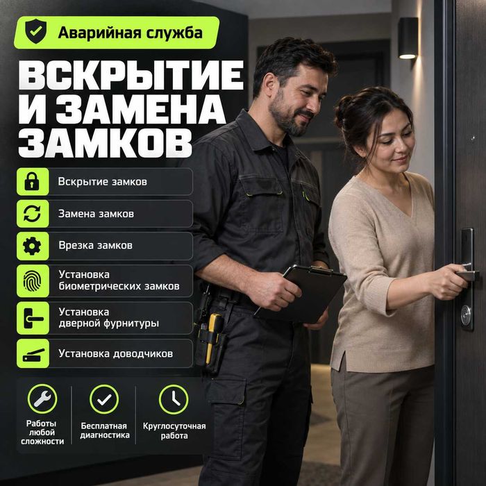 Вскрытие дверей/замена замков/ремонт доводчика/врезка/квартиры/сейф