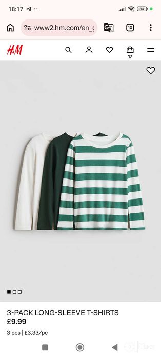 Лонгсливы для мальчиков 6-8 лет. H&M Англия. Новые.