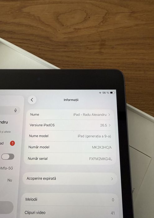 Ipad 10.2" 9th 64GB Wi-fi tableta  + tastatura logitech combo touch apple ca noua