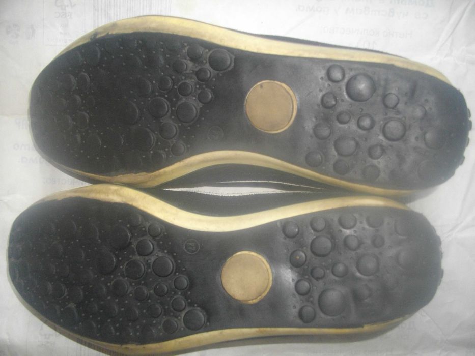 №44-Мъжки Черни Маратонки Спортни Обувки-Ест.Кожа-Унгарски-Почти Нови