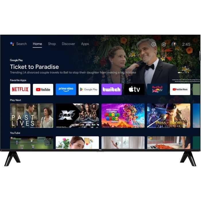Televizor Smart TV QLED TCL 40V5C, 100 cm, Android TV, Dolby Audio