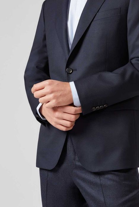 Sacou blazer slim de lux 52 XL Pal Zileri lana super 130's navy