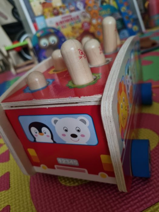 Jucarie Autobuz de lemncu ciocan