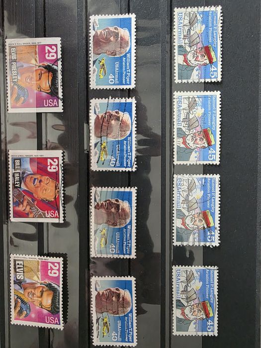 #001- Vand Mix lot 288 timbre SUA - Airmail, Elvis, steaguri, presedinti