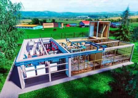 Очистное сооружение на основе мембранных биореакторов