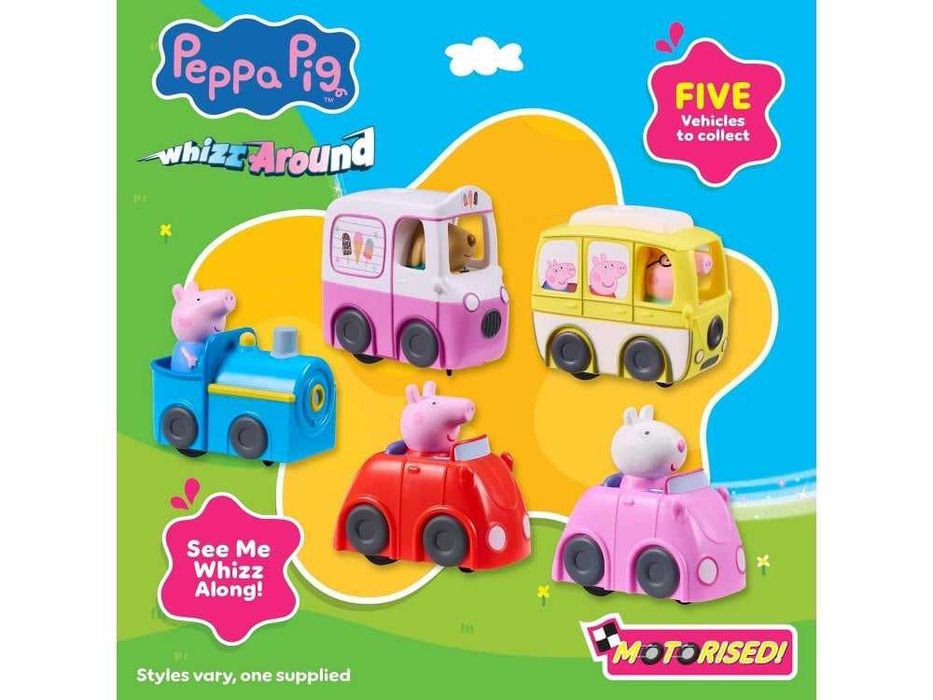 Peppa Pig фигура с моторизирана превозна количка Whizz Around 5 модела