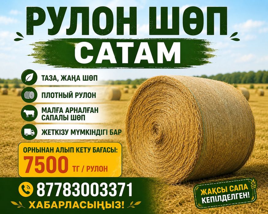 Рулон сено. Шөп сатам