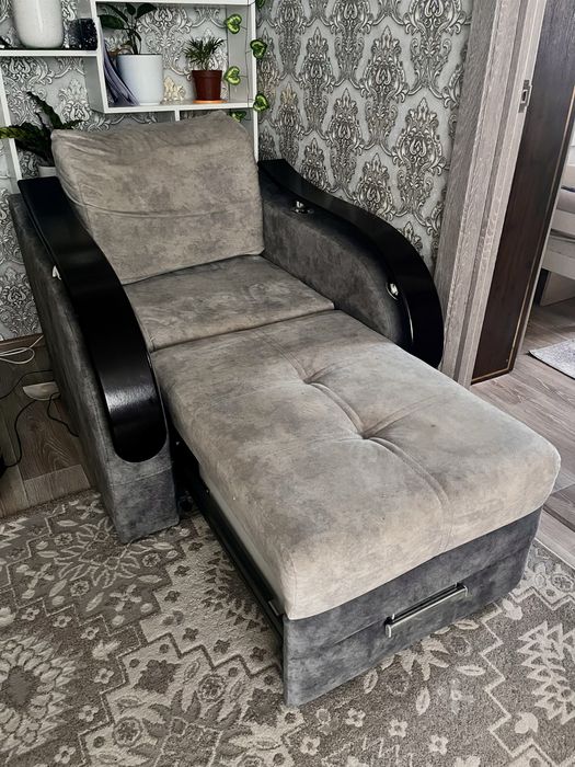 Кресло- кровать серый