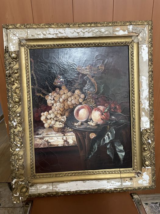 Tablou Vechi Natura morta cu fructe , Semnat