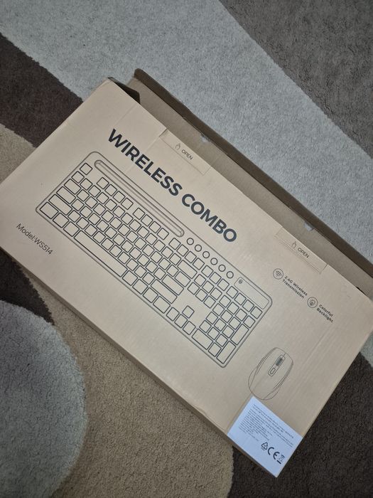 Set Tastatura Mouse Wireless RGB Seleris - Reincarcabil Gaming/Office