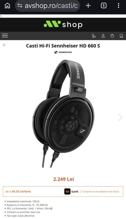 Căști Hi-Fi Sennheiser HD 660 S