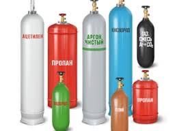 Баллоны под тех.газы 40л (кислород, азот, аргон, углекислый газ)