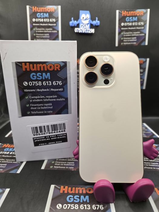iPhone 16 Pro / Desert / 128GB / 99% / Garantie / Posibilitate Rate