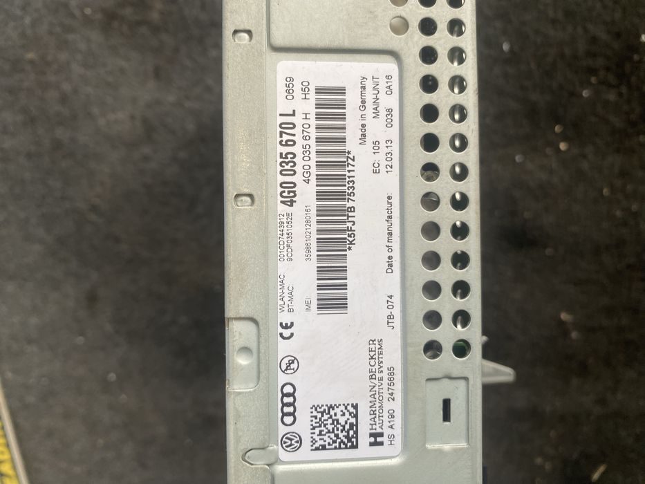 Мултимедия Mmi навигация Dvd Ауди А6 Audi A6 4g c7 4G0035670L ном 509
