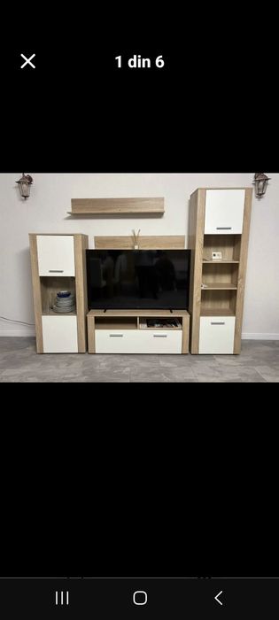 Mobilier modern de sufragerie, format din comoda pentru TV dulapuri lateral 
Mobila este in stare extrem de buna.
Fara transport cu ridicare personala