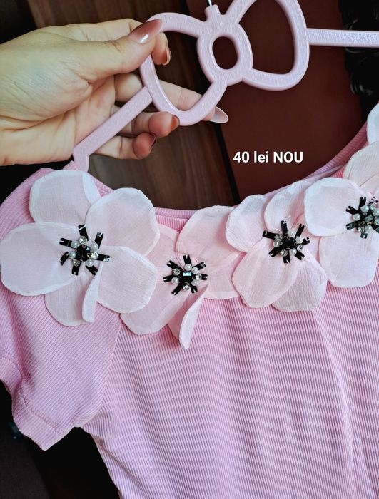 Bluza dama roz cu floricele bluza nepurtata