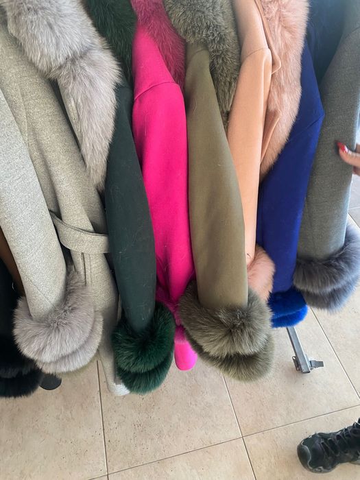 Палто от естествен косъм и вълна