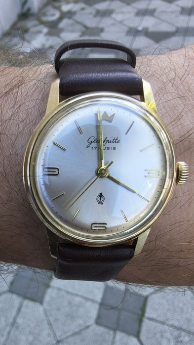 Ceas vitange Glashutte placat cu aur