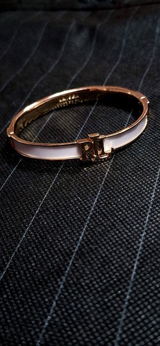 Brățară Lauren Ralph Lauren originală – Bangle aurie / alb, nouă