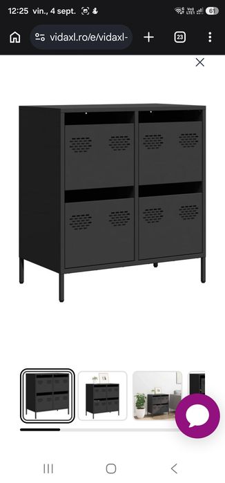 Dulap, negru, 68x39x73,5 cm, oțel laminat la rece