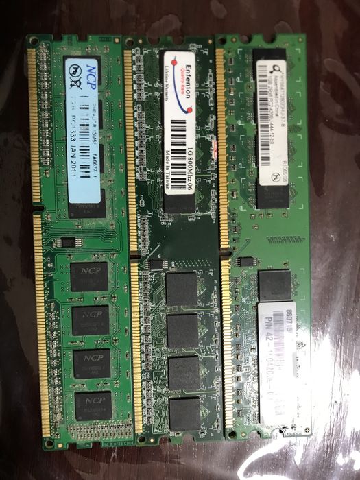OZU DDR3 2 gb DDR2 1 gb 2 dona b/u DONASI