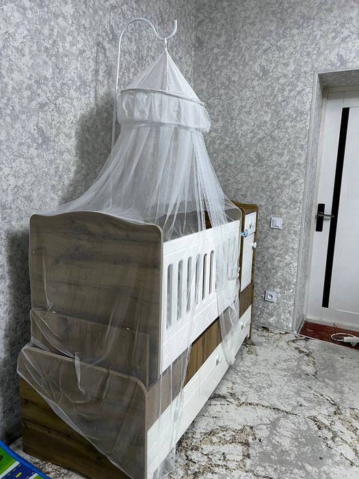 детская кровать + люлька+трансформер