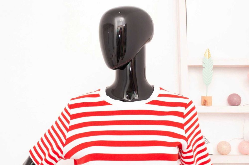 COS оригинална дамска тениска червено бяла асиметрична S