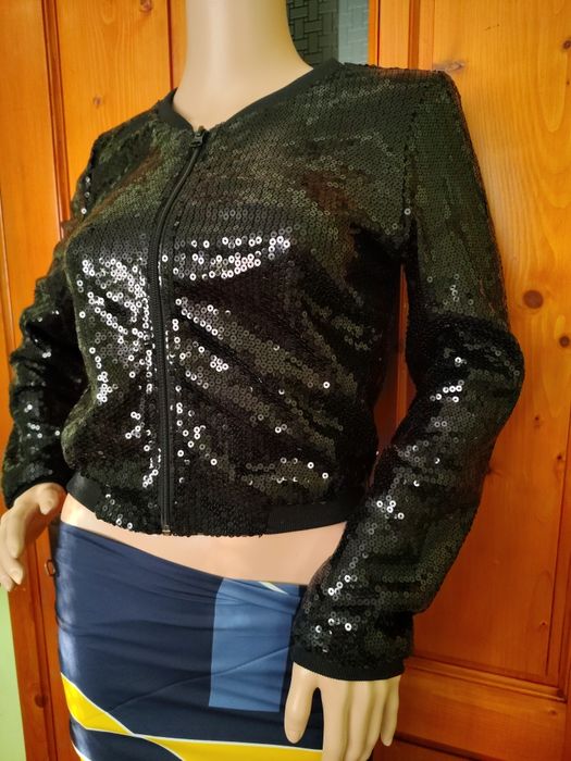 Geacă neagră cu paiete H &M