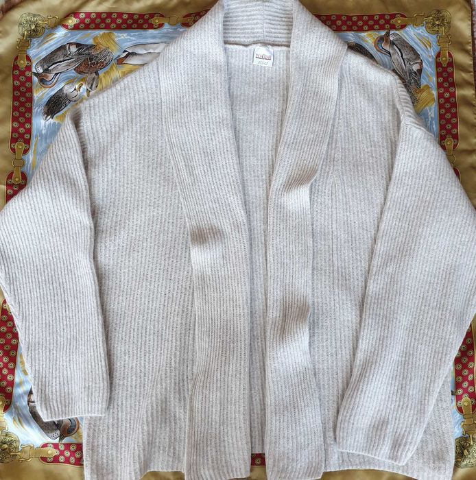 Cardigan nude crem bej mix lana angora
