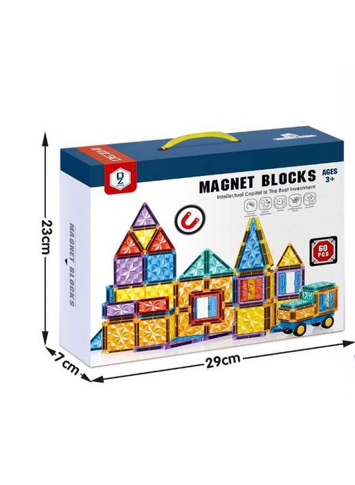 Set constructie magnetic VALA® DIAMOND 60 piese educativ creativ