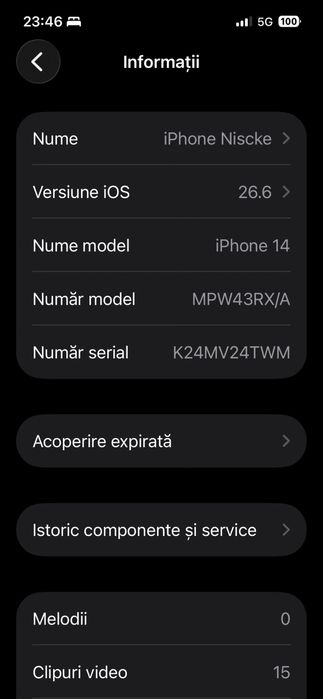 iPhone 14 folosit din 1 iunie are folie de stica din aia neagra sa nu se vada ce scri si husa noua