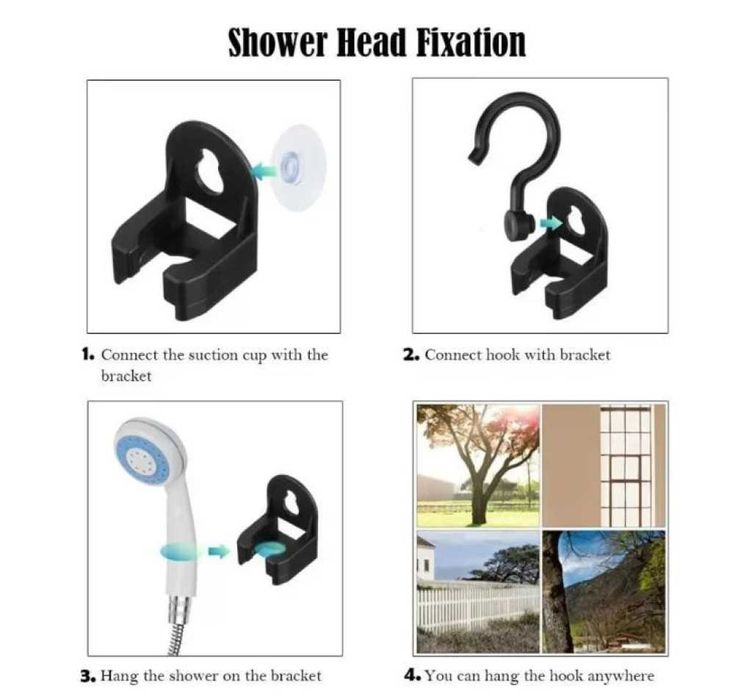 Преносим душ за къмпинг, компактен, USB зареждане, батерия 2200 mAh