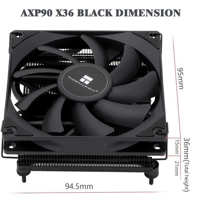 Cooler CPU Thermalright AXP90 X36 Profil Redus ITX PWM AGHP AMD Intel