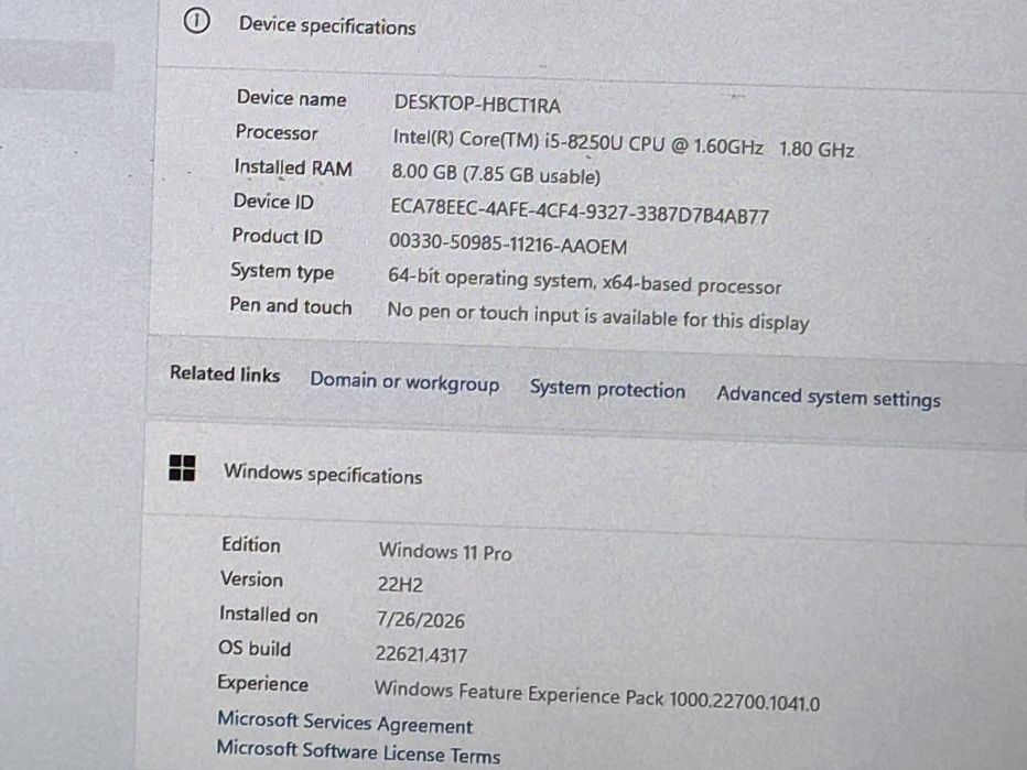 vand laptop Hp EliBook 840 G5,14"FH.i5 8250 Quad Core.8 Gb.Ssd 128 Gb
