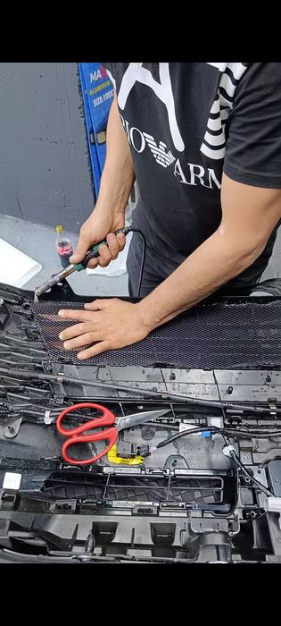 Установка сетка для радиатора