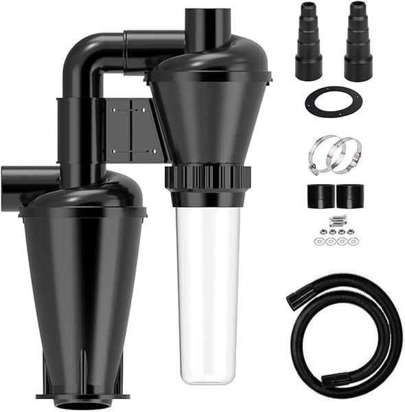 Colector de praf cu dublă filtrare și ciclon pentru lemn