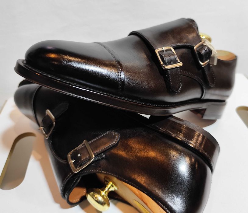 Pantofi monk de lux 40 40.5 41 lucrati manual Arbiter NOI piele natura