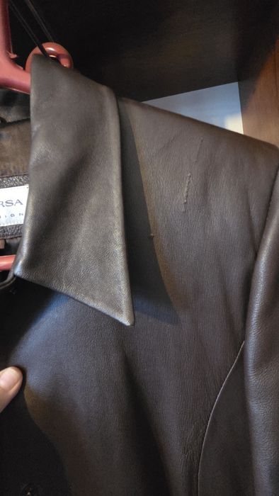 Кожаный  тренч  48 размера