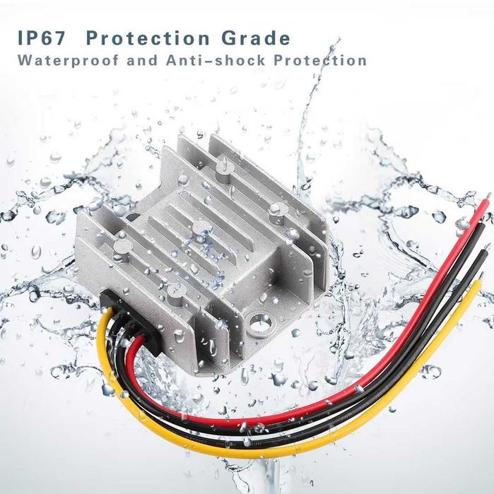 Convertor DC-DC step-down 8–40V la 12V 3A 36W waterproof – 12V 3A