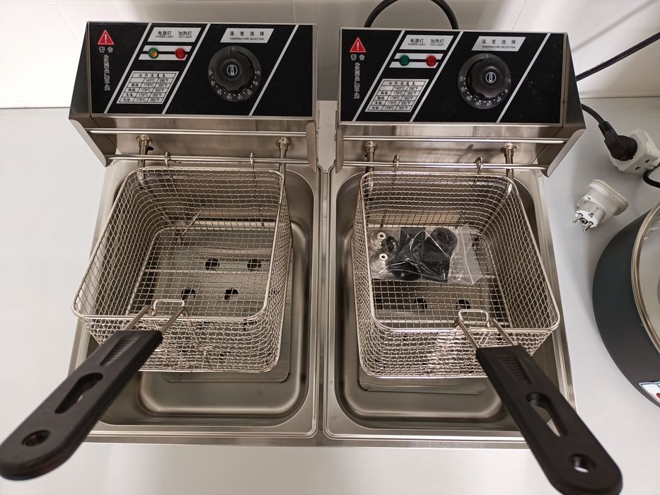 Фритюрница двойной электрический 6+6 литров. Фритюрницы фри.