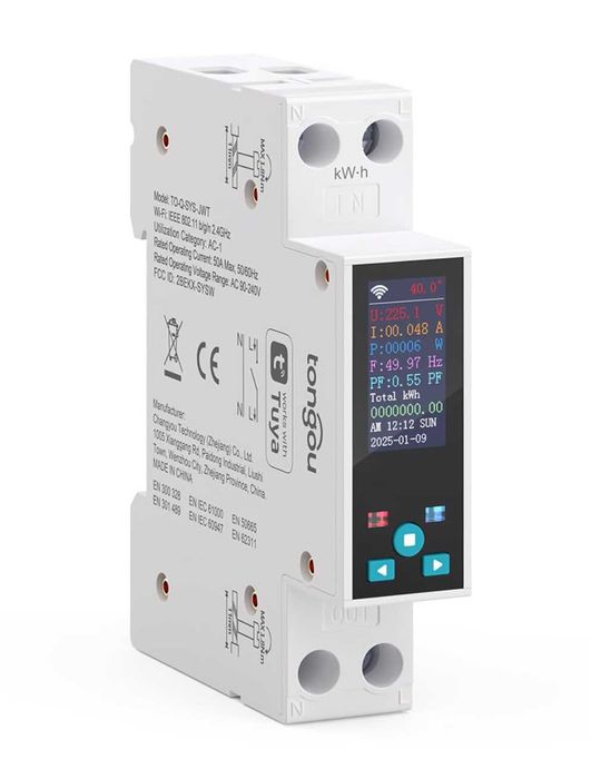 Contor Wifi inteligent, 1P+N AC90-240V 1-50A