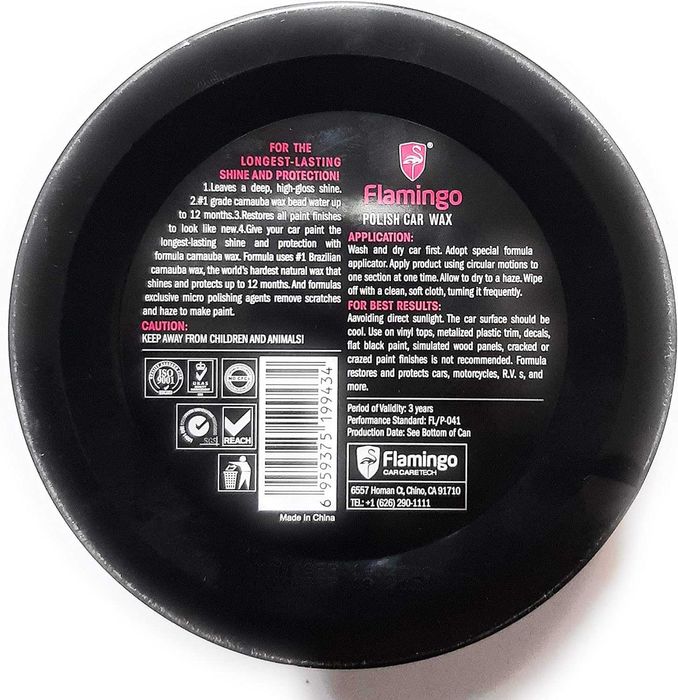 Восъчна полир паста FLAMINGО Polish Car Wax+ гъба 230 гр.