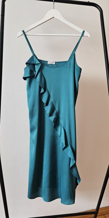 Twinset рокля с къдрица в зелен цвят