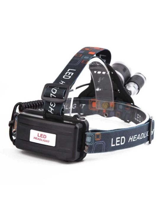 Акумулаторен фенер тип Челник с 3 мощни LED глави