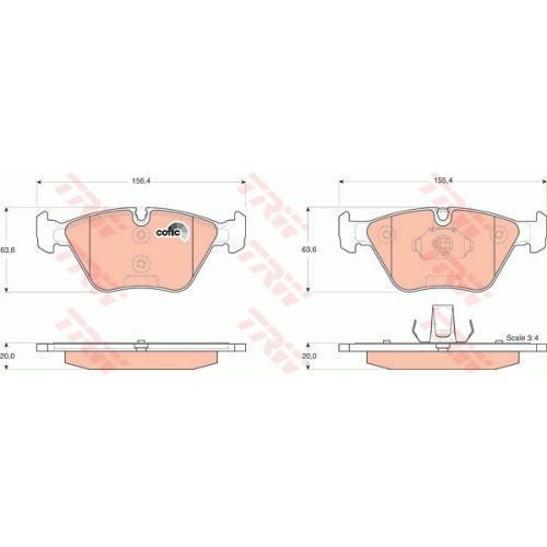 Placute frana Bmw Seria 3 (E46), 02.1998-04.2005, X3 (E83), 01.2003-12.2011, Z4 Cupe (E86), 03.2006-01.2009, Rover/Mg Mg Zt- T, 10.2001-07.2005, TRW