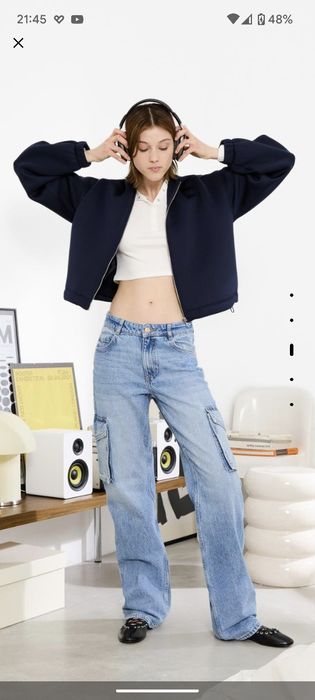 Карго дънки с права кройка