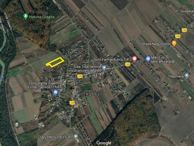 Domnesti-Teghes, 10.000mp, 50X200, acces la 2 strazi utilitati in zona