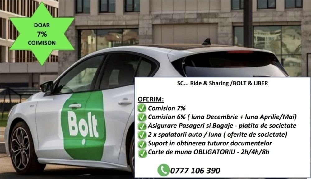 BOLT/UBER colaborare/angajare Pitesti